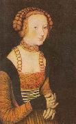 The Princesses Sibylla, Emilia and Sidonia of Saxony (Detail of portrait of Sidonia Lucas Cranach